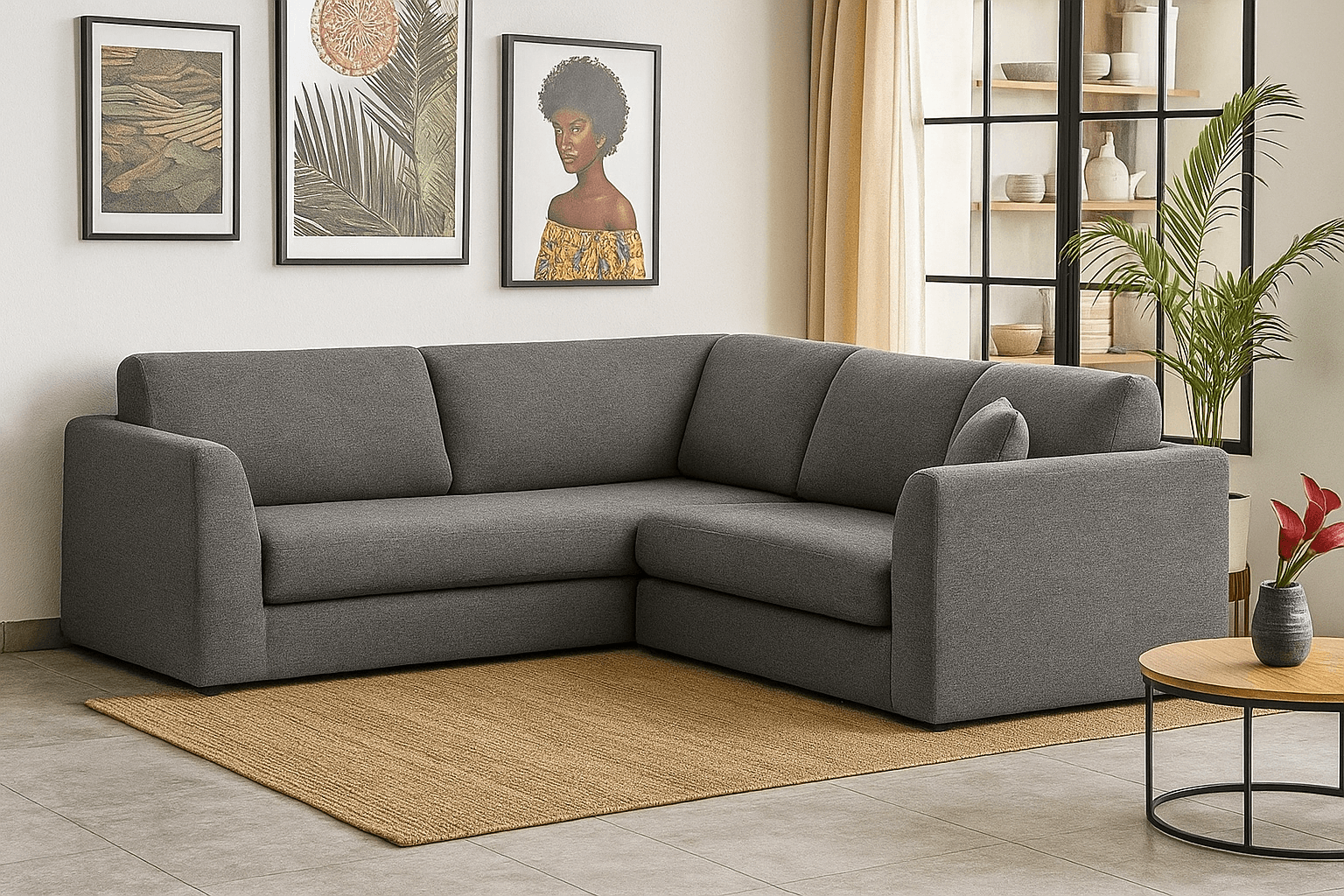 Canapé d'angle Luxe - Mobilier artisanal Ebène Madagascar