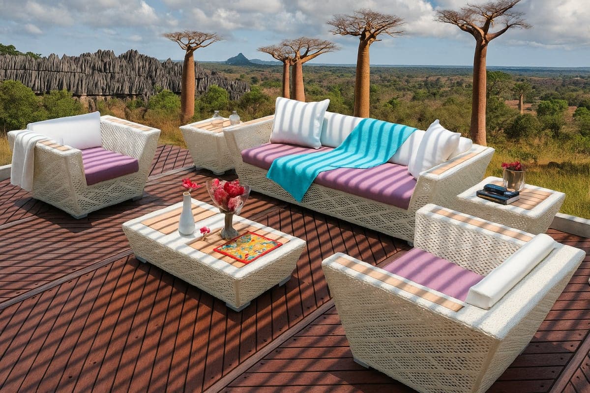 Salon de jardin - Mobilier artisanal Ebène Madagascar