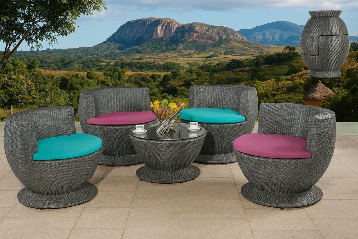 Salon de jardin - Mobilier artisanal Ebène Madagascar