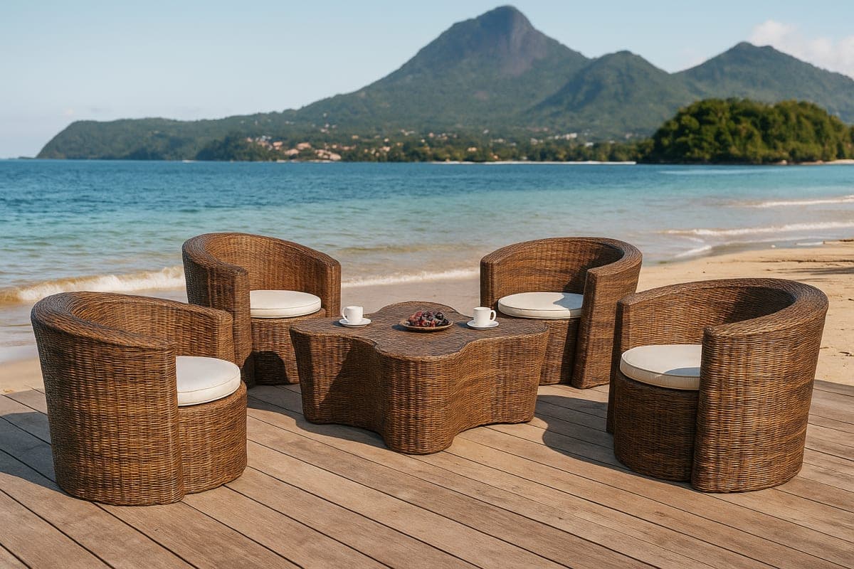 Salon de jardin - Mobilier artisanal Ebène Madagascar