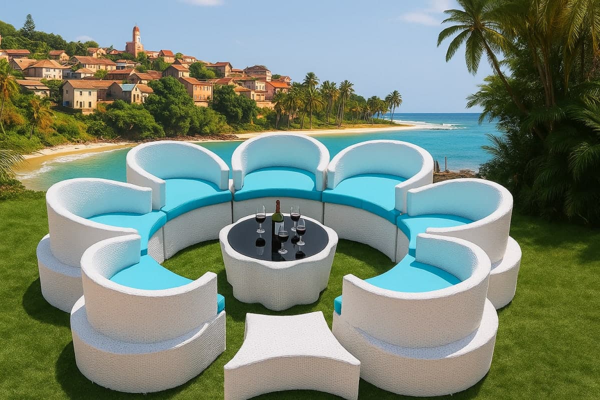 Salon de jardin - Mobilier artisanal Ebène Madagascar