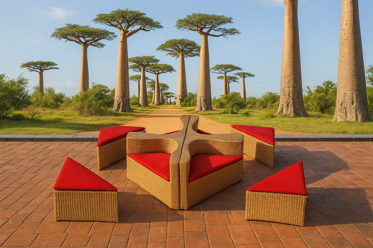 Salon de jardin - Mobilier artisanal Ebène Madagascar
