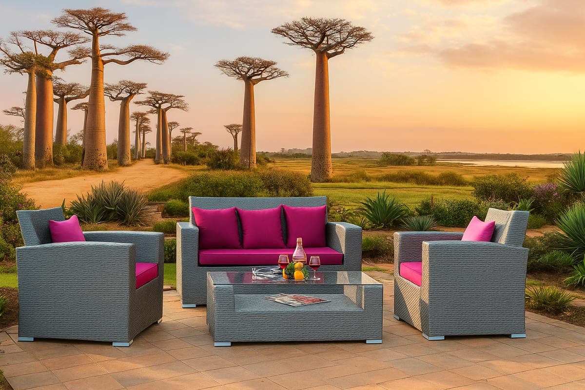 Salon de jardin - Mobilier artisanal Ebène Madagascar