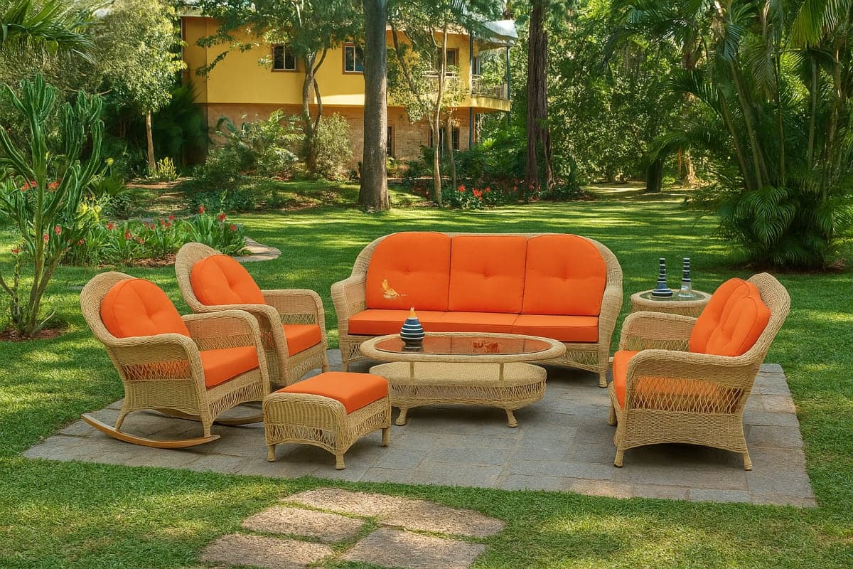 Canapé Salon de Jardin "Style Droit" - Mobilier artisanal Ebène Madagascar
