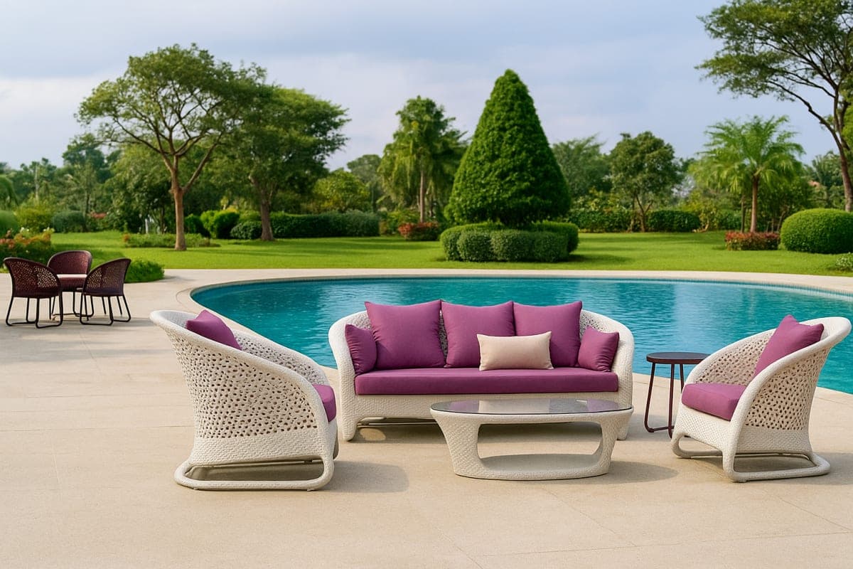 Ensemble Salon de Jardin "Riviera" – Résine Tressée - Mobilier artisanal Ebène Madagascar