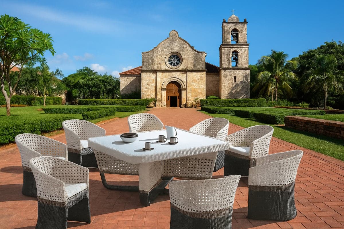 Ensemble de repas de Jardin Design - Mobilier artisanal Ebène Madagascar