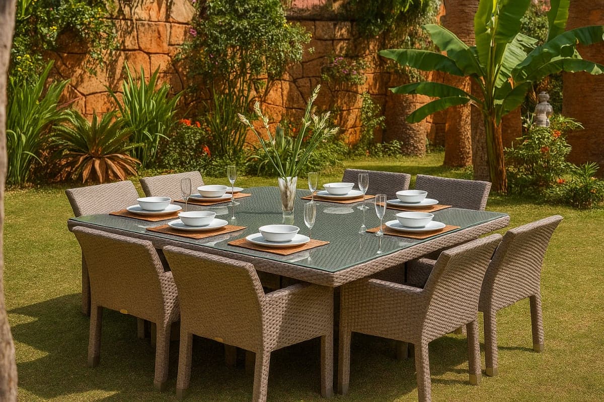 Table à manger de Jardin Gammarth Familial - Mobilier artisanal Ebène Madagascar