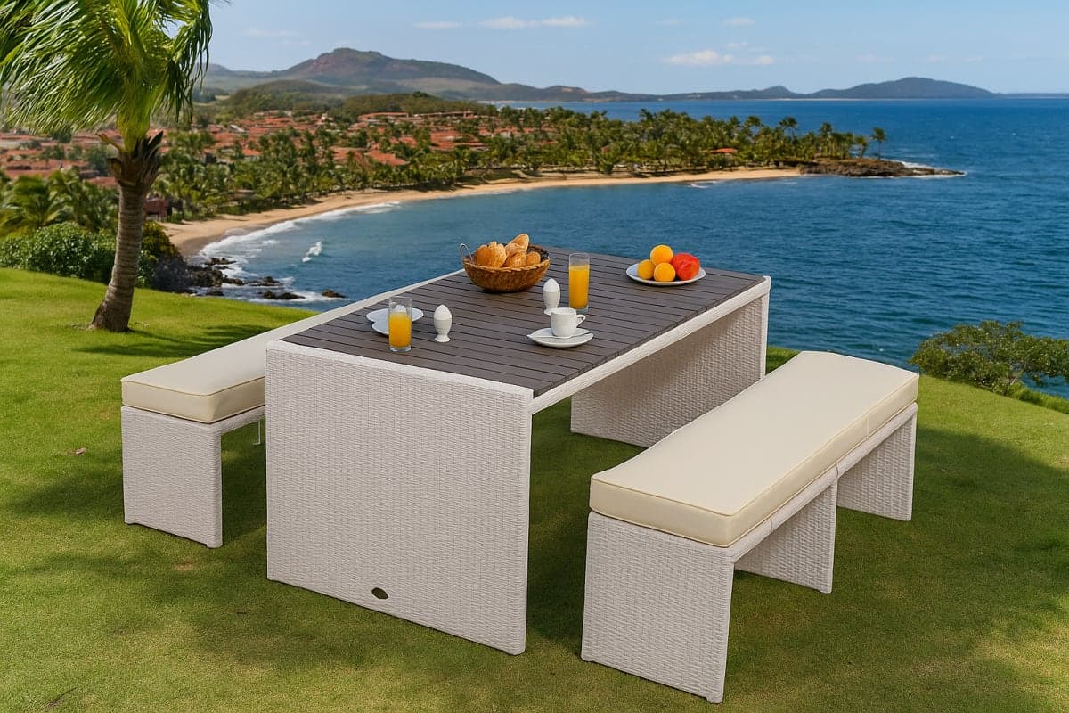 Ensemble de Jardin "Santorin" - Mobilier artisanal Ebène Madagascar