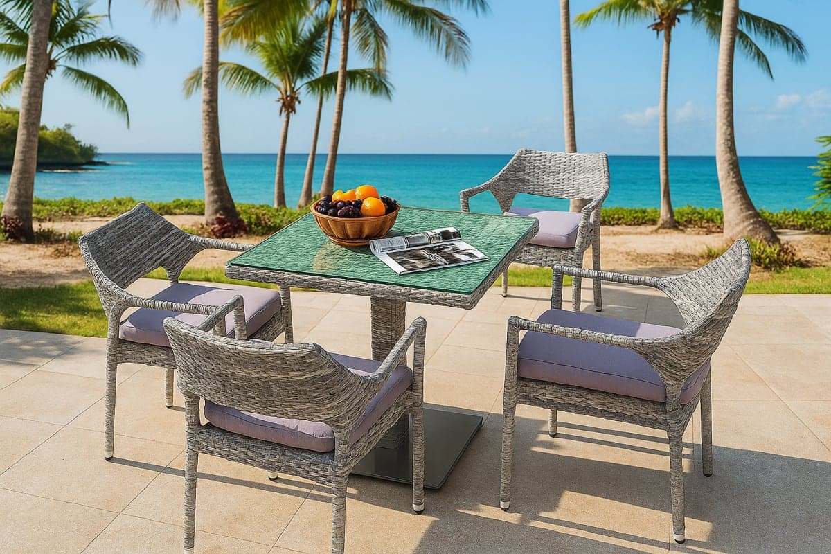 Ensemble Repas de Jardin "Bahia" - Mobilier artisanal Ebène Madagascar
