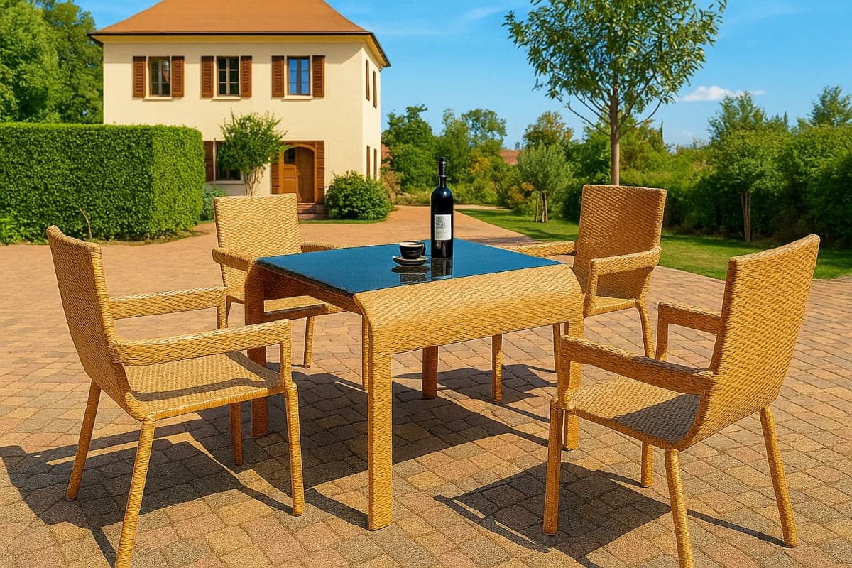 Ensemble de Repas de Jardin - Mobilier artisanal Ebène Madagascar