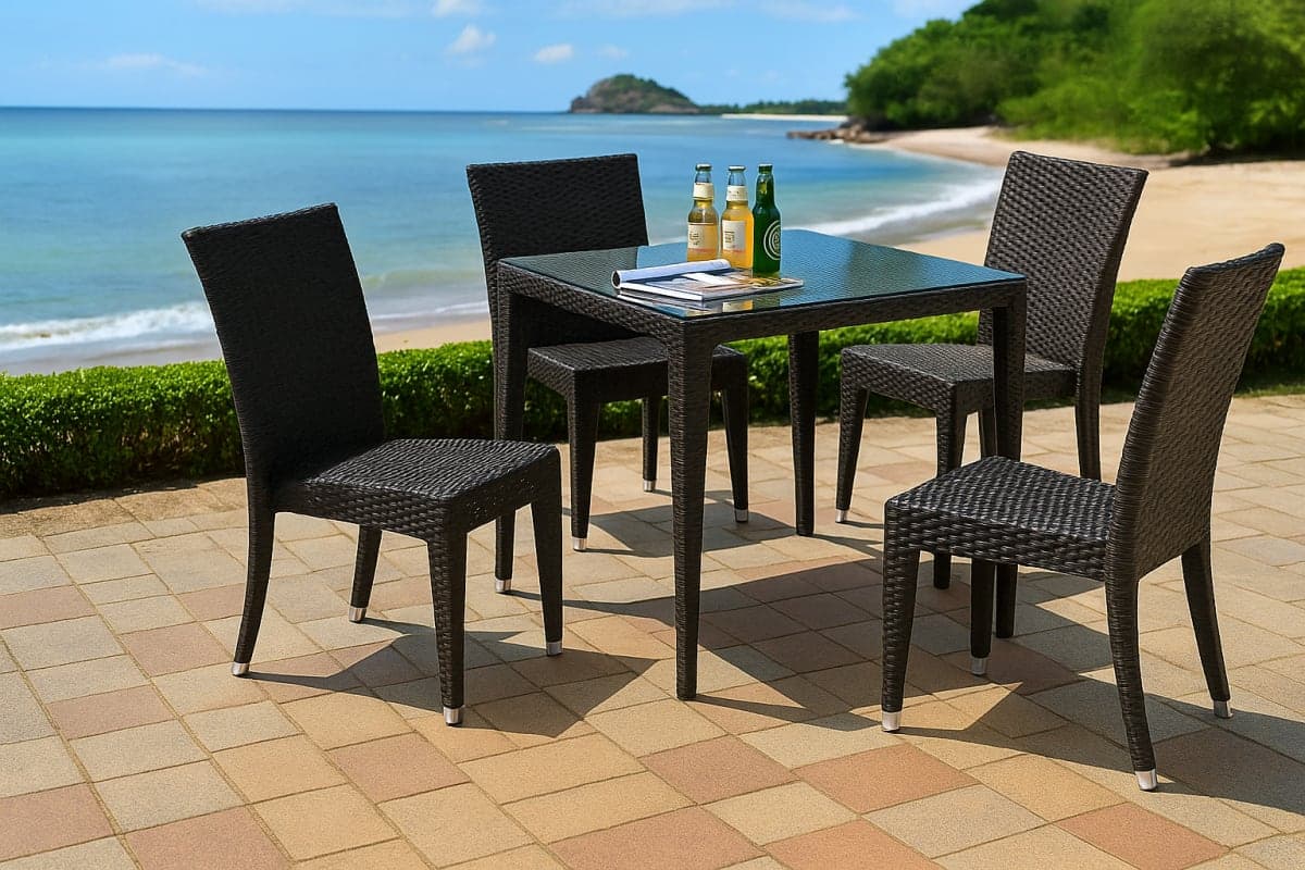 Ensemble Repas d'Extérieur - Mobilier artisanal Ebène Madagascar