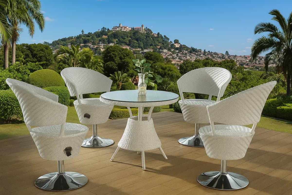 Ensemble Table de Jardin - Mobilier artisanal Ebène Madagascar