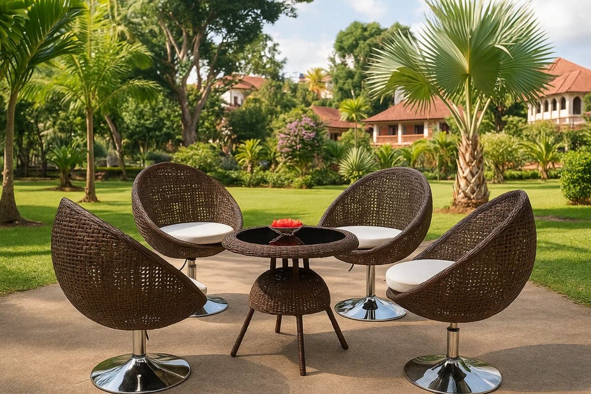 Ensemble de Jardin – en Résine Tressée - Mobilier artisanal Ebène Madagascar