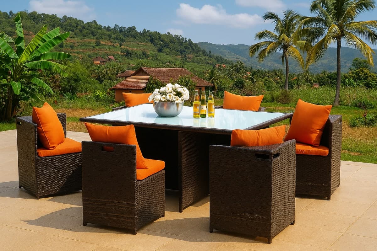 Table de Jardin Encastrable - Mobilier artisanal Ebène Madagascar