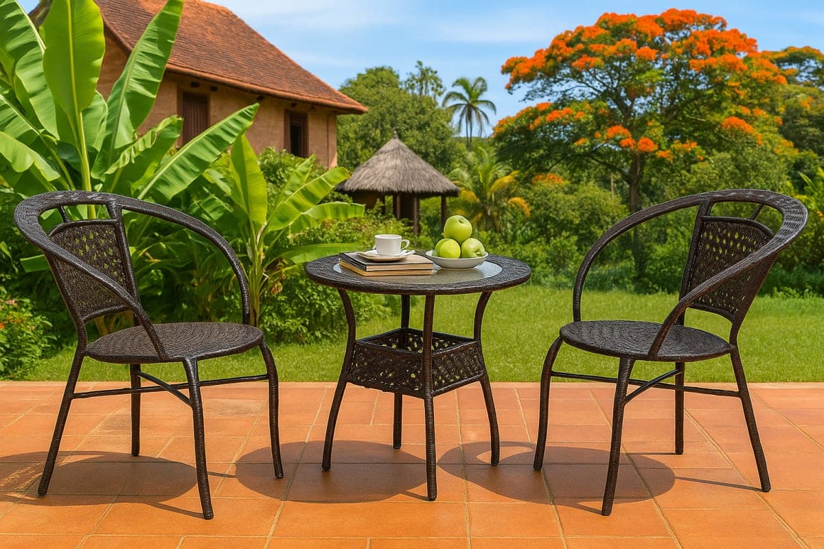 Ensemble Bistrot de Jardin - Mobilier artisanal Ebène Madagascar