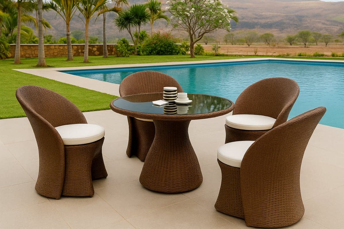 Ensemble de Jardin – Élégance & Confort - Mobilier artisanal Ebène Madagascar