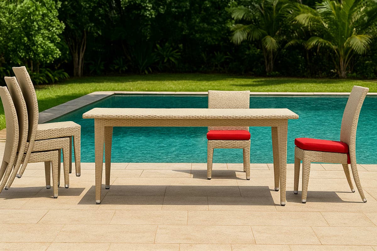 Table de Jardin - Mobilier artisanal Ebène Madagascar
