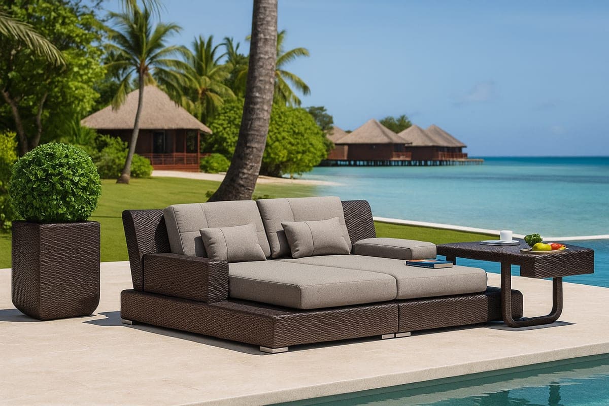 Salon de Jardin Convertible en Daybed - Mobilier artisanal Ebène Madagascar