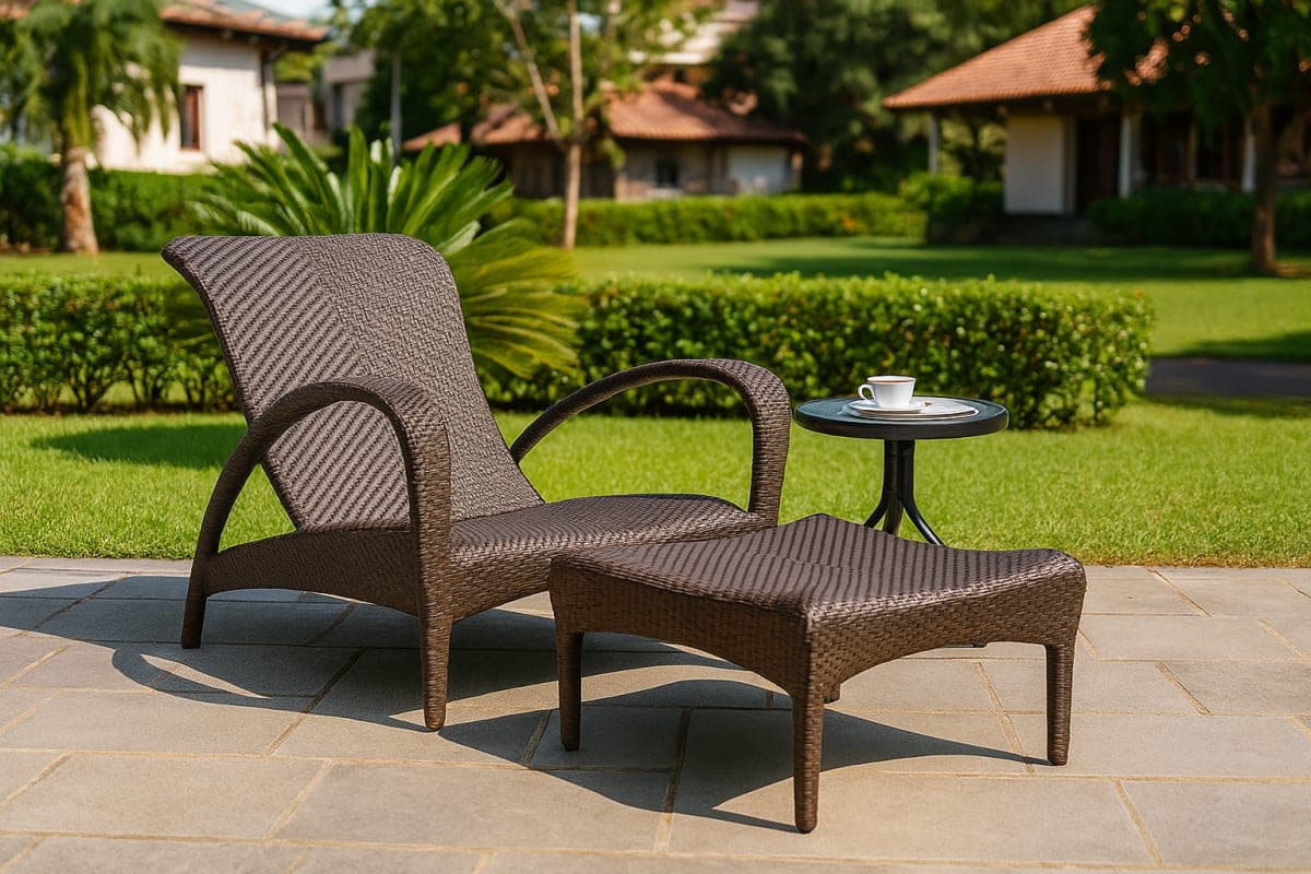 Fauteuil Relax d'Extérieur en Résine Tressée - Mobilier artisanal Ebène Madagascar