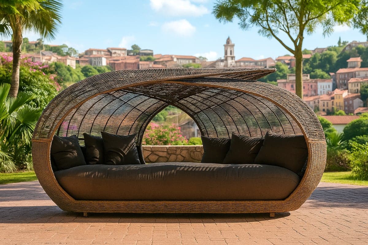 Lit de Jardin Canopy - Mobilier artisanal Ebène Madagascar