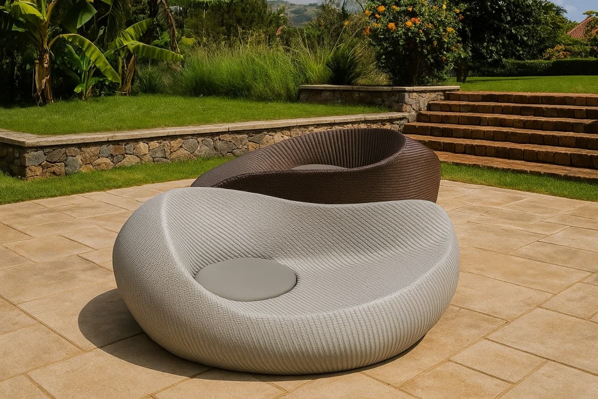 Chaise Longue Yin Yang - Mobilier artisanal Ebène Madagascar