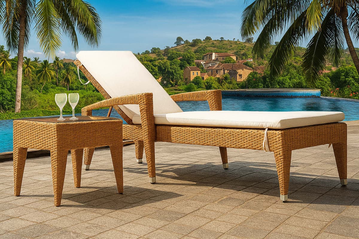 Bain de Soleil en Résine Tressée - Mobilier artisanal Ebène Madagascar