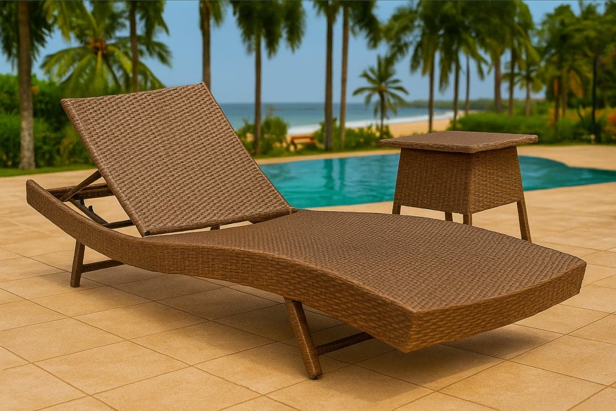 Transat de Jardin en Résine Tressée - Mobilier artisanal Ebène Madagascar