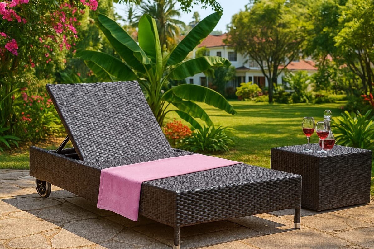 Bain de soleil "Elegance" en résine tressée - Mobilier artisanal Ebène Madagascar