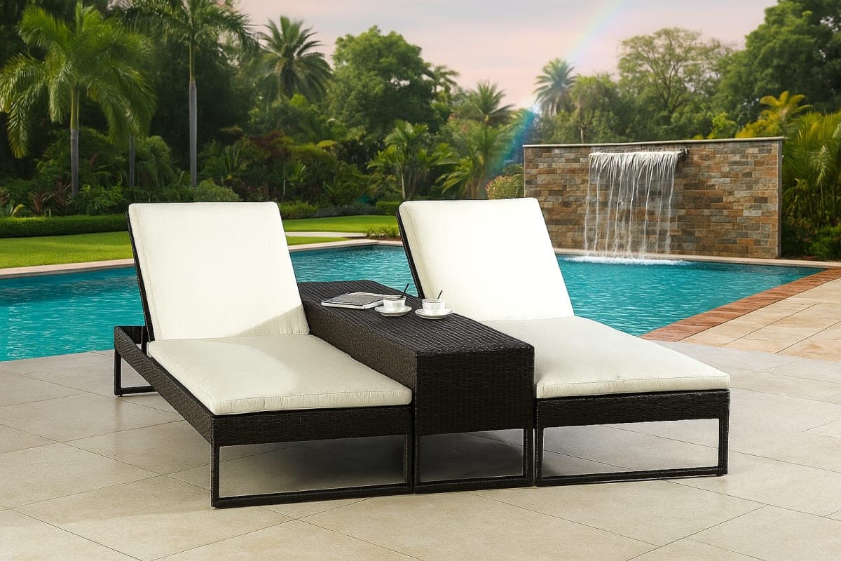 Bain de soleil double - Mobilier artisanal Ebène Madagascar