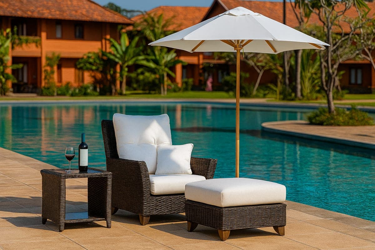 Ensemble de Jardin Premium - Mobilier artisanal Ebène Madagascar