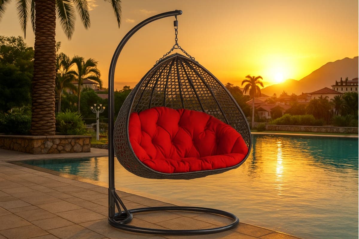 Fauteuil Œuf Suspendu Bohème - Mobilier artisanal Ebène Madagascar