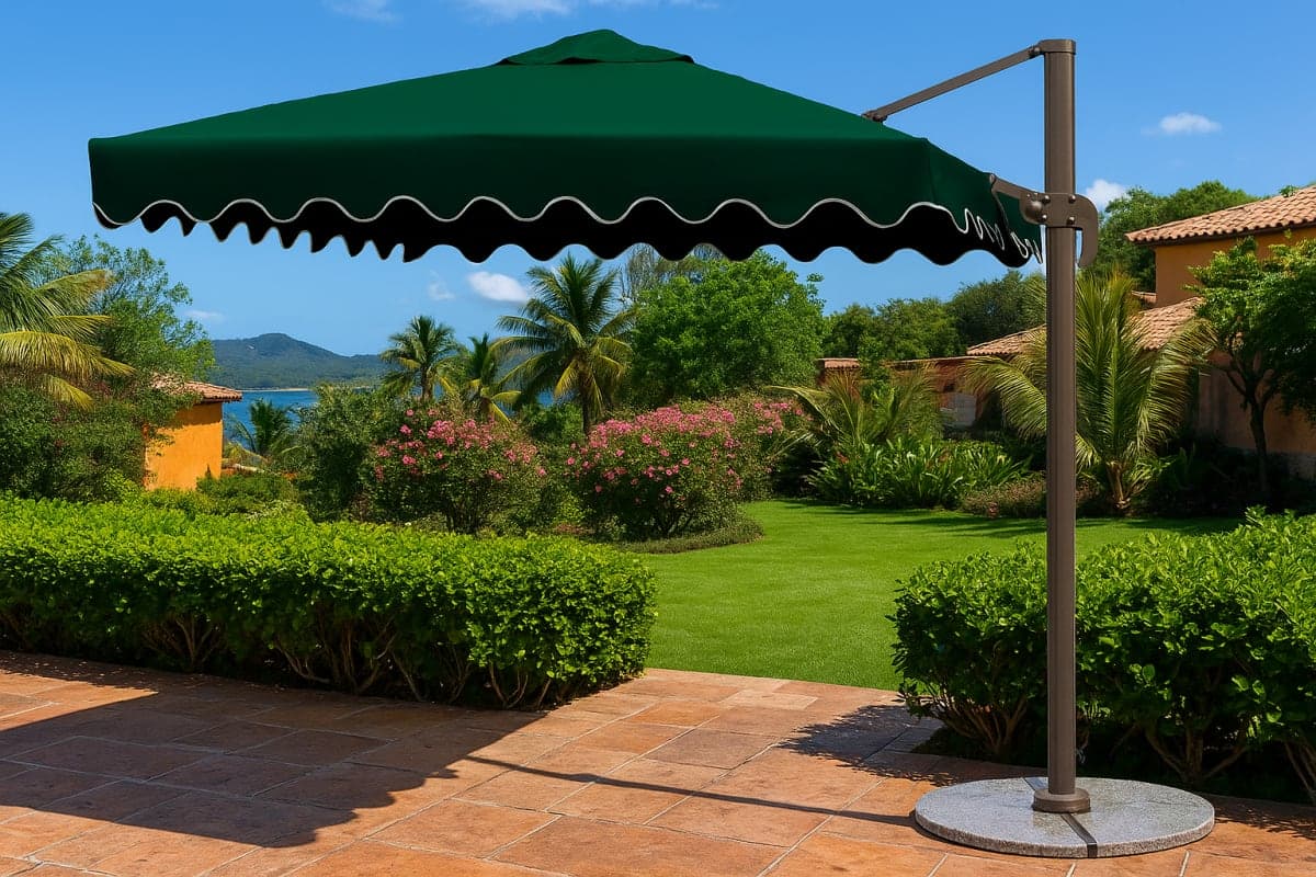 Parasol Déporté Carré Premium - Mobilier artisanal Ebène Madagascar