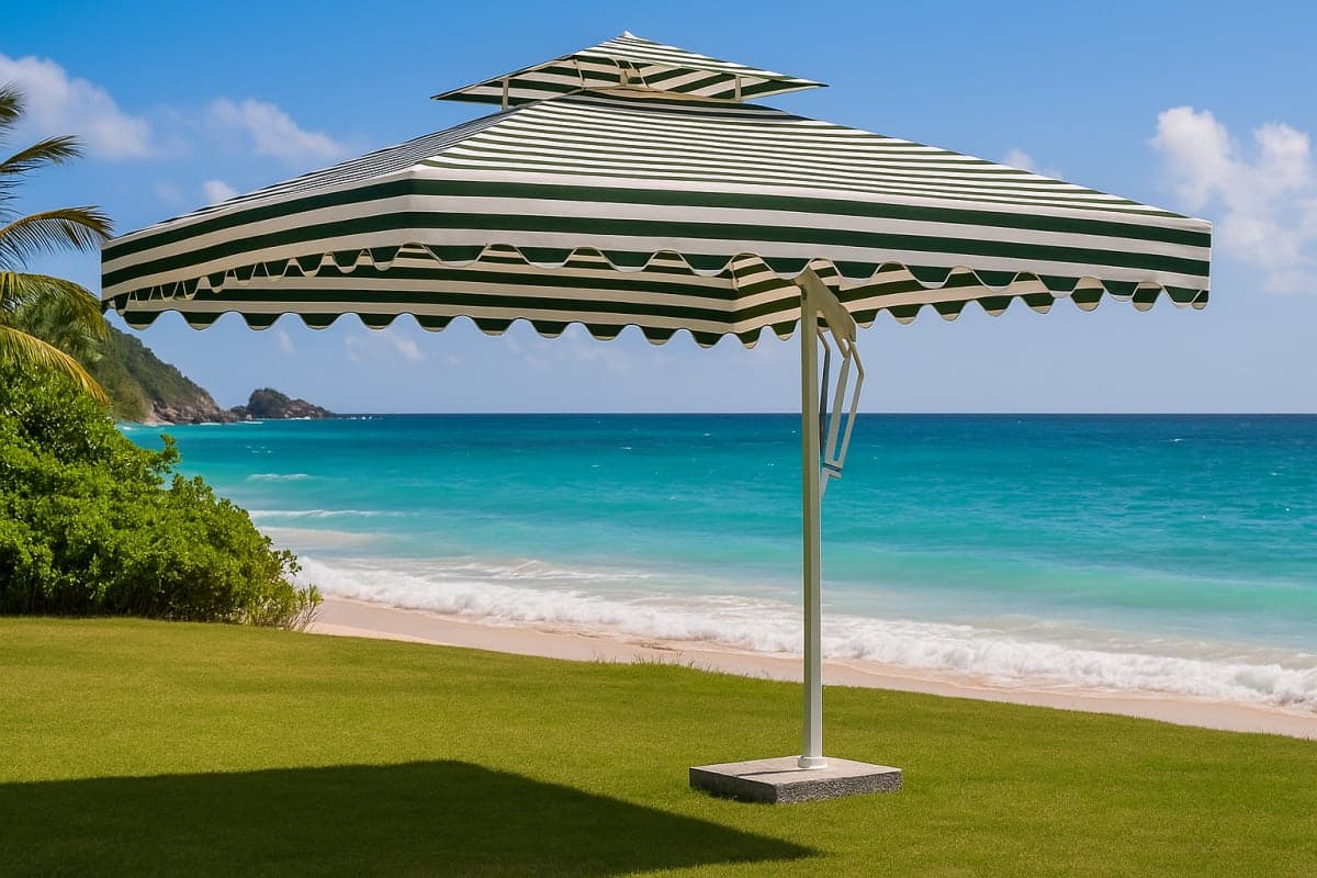 Parasol Déporté Carré - Mobilier artisanal Ebène Madagascar