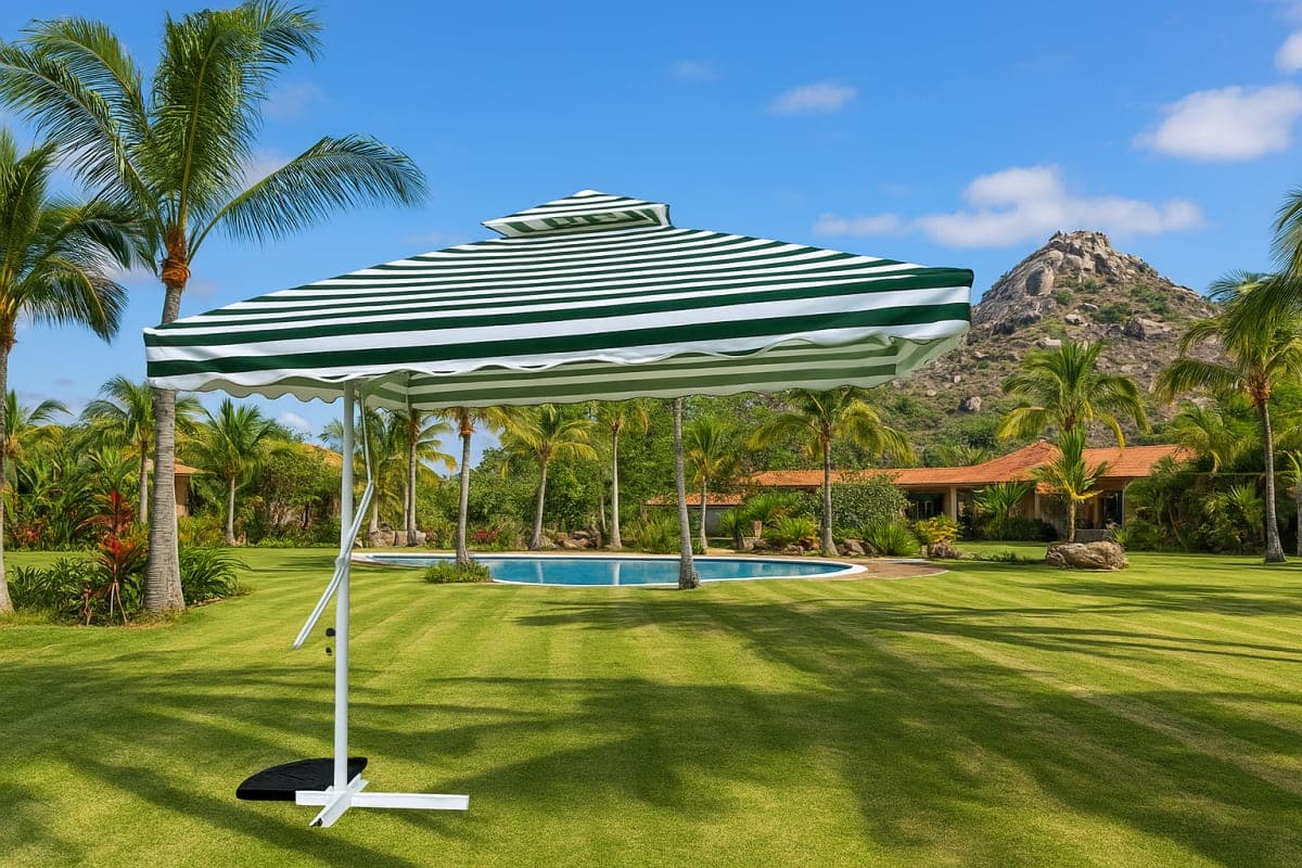 Parasol Déporté Carré - Mobilier artisanal Ebène Madagascar