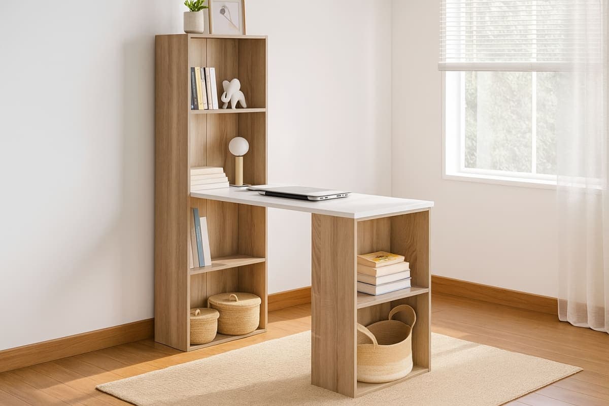 Bureau bibliothèque modulable - Mobilier artisanal Ebène Madagascar
