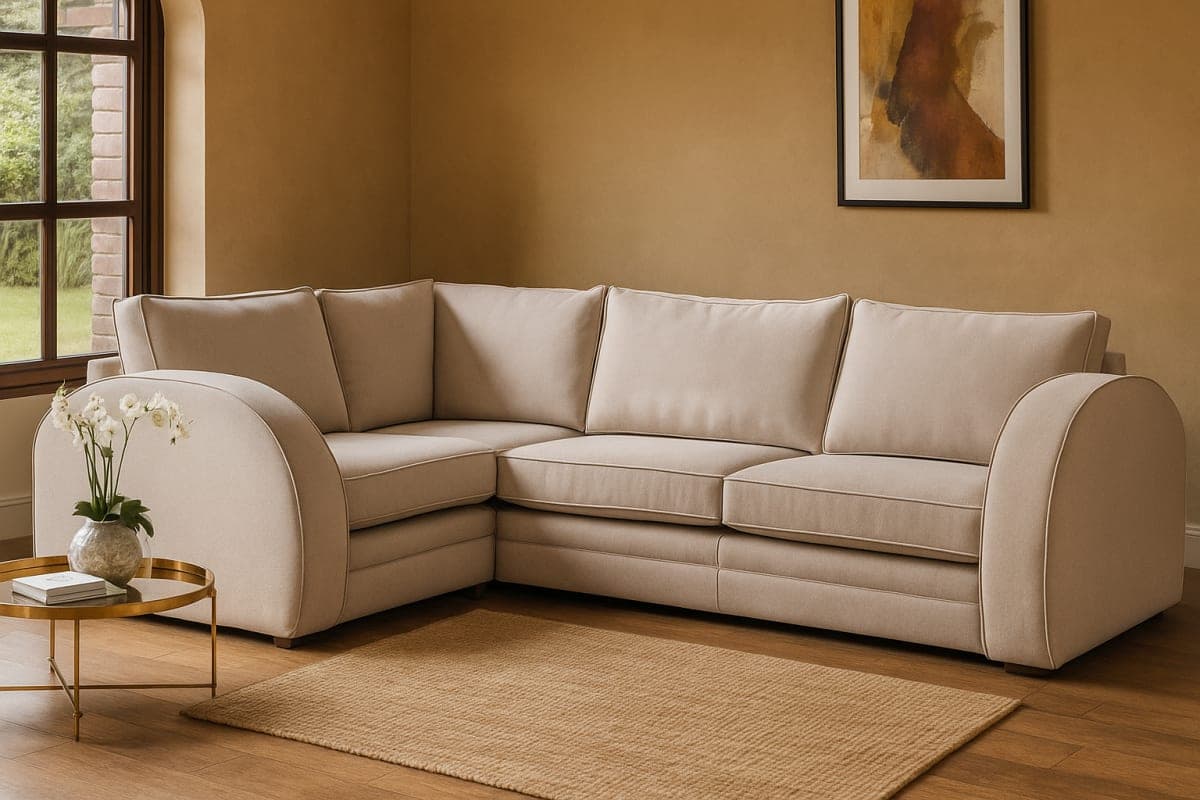 Canapé d'Angle en Tissu - Mobilier artisanal Ebène Madagascar