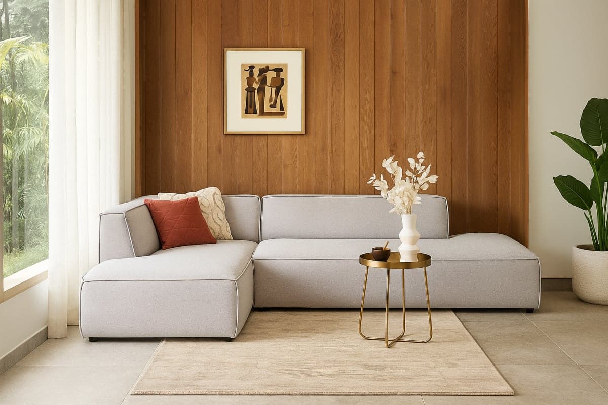 Canapé d'angle modulable lounge - Mobilier artisanal Ebène Madagascar