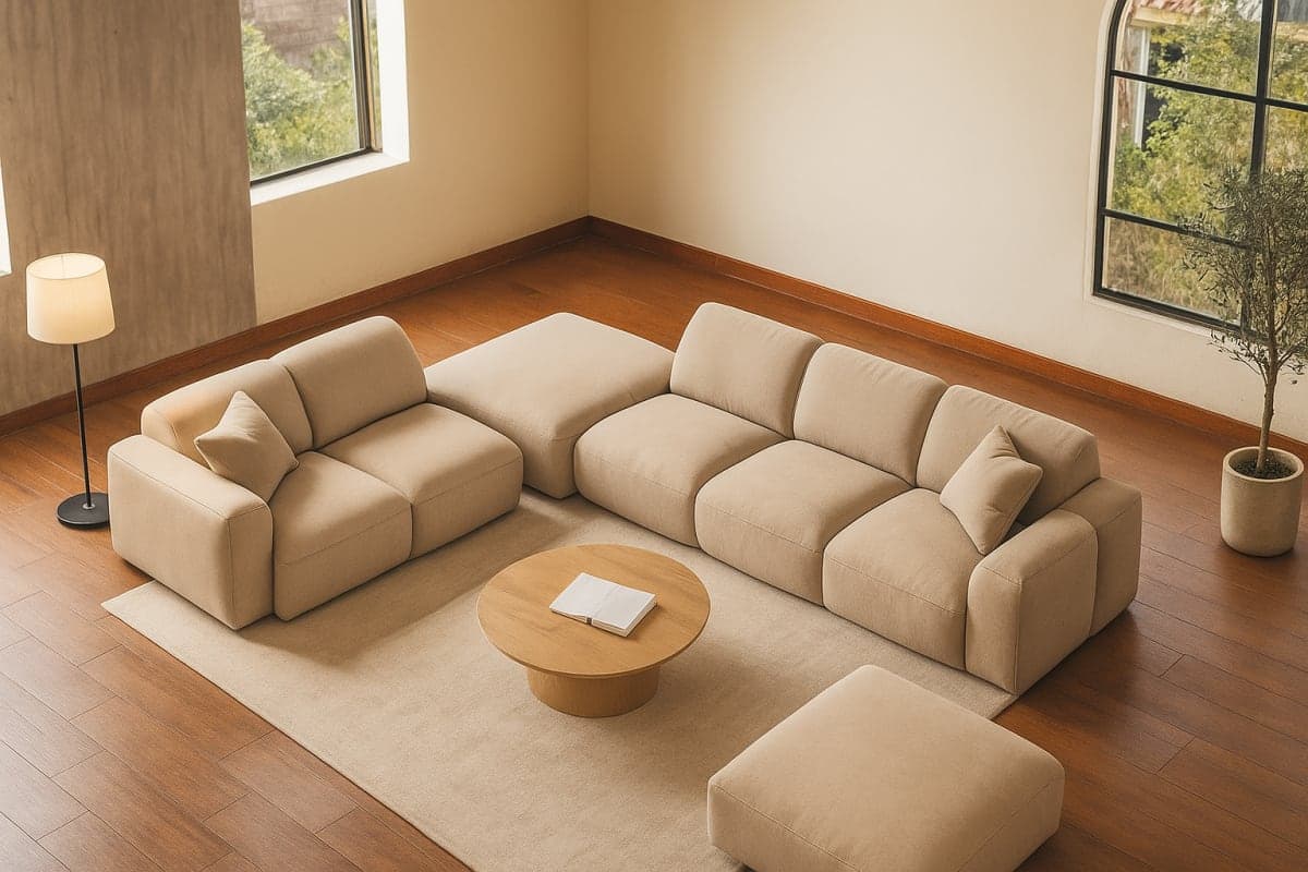 Canapé modulable d'angle - Mobilier artisanal Ebène Madagascar