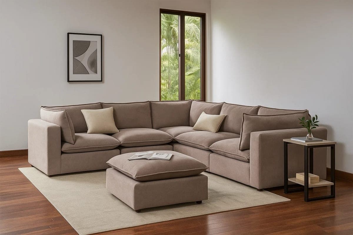 Canapé d'angle modulable - Mobilier artisanal Ebène Madagascar