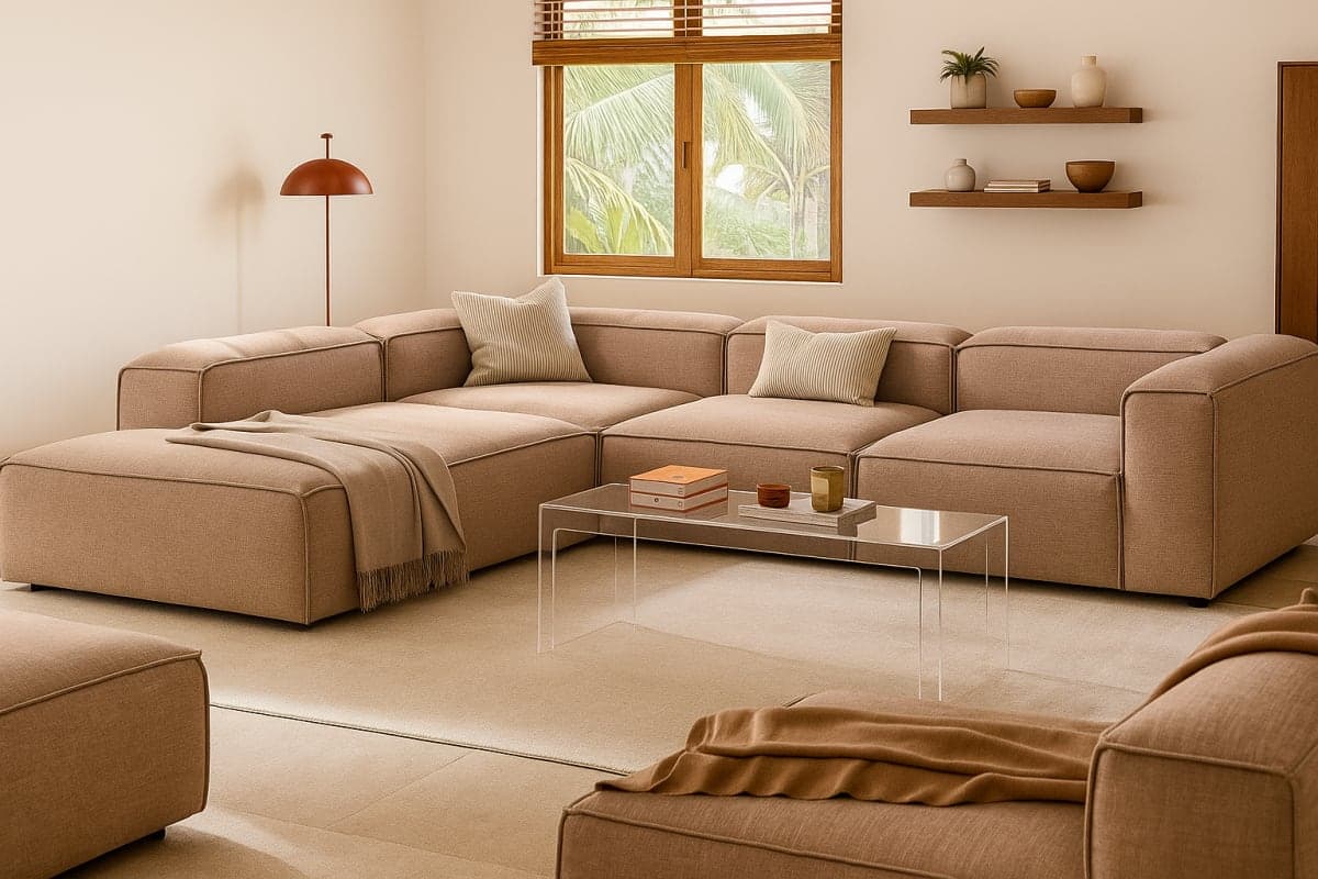 Canapé Modulable Haut de Gamme - Mobilier artisanal Ebène Madagascar