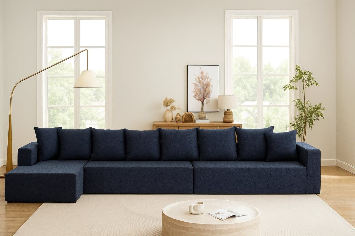 Canapé d'Angle Modulable - Mobilier artisanal Ebène Madagascar