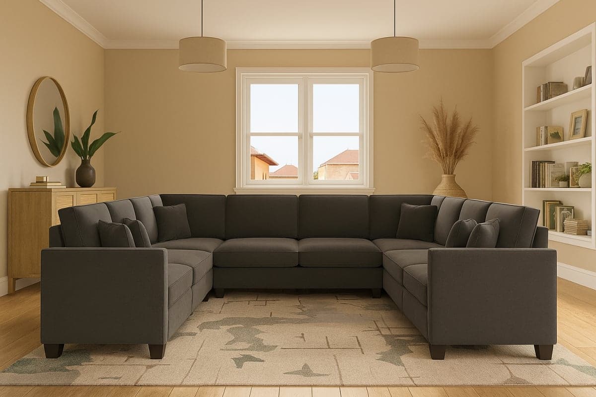 Canapé Sectionnel Modulaire en U - Mobilier artisanal Ebène Madagascar