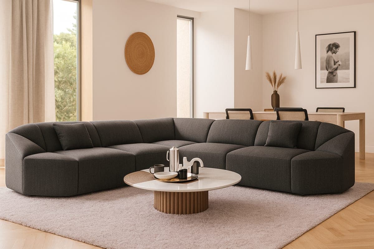 Canapé d'Angle Modulaire - Mobilier artisanal Ebène Madagascar