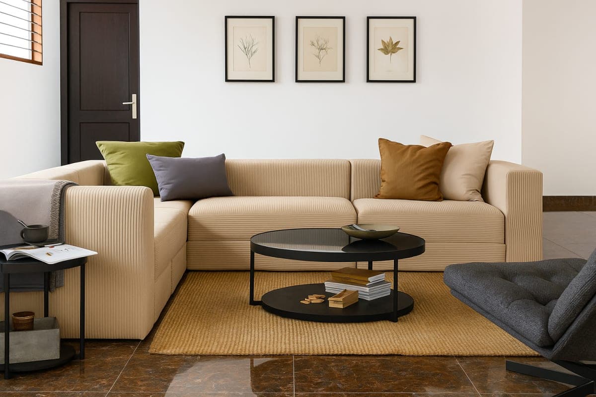 Canapé d'angle modulable - Mobilier artisanal Ebène Madagascar