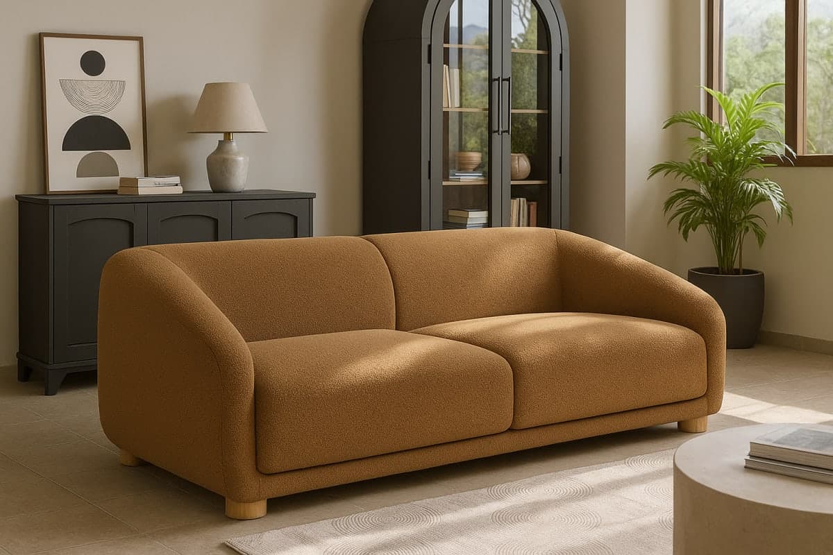 Canapé Moderne - Bouclette - Mobilier artisanal Ebène Madagascar