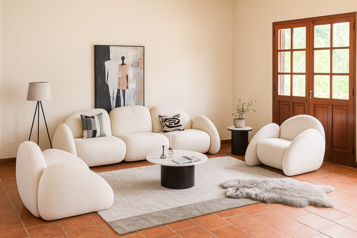 Ensemble Salon Sculptural - Mobilier artisanal Ebène Madagascar