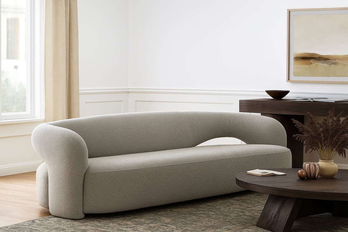 Canapé Sculptural & Épuré - Mobilier artisanal Ebène Madagascar
