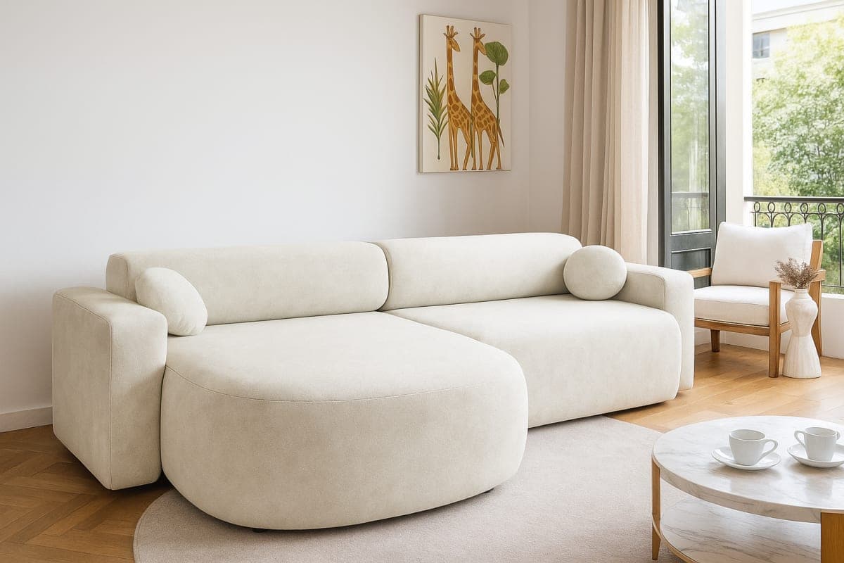 Canapé d’Angle – Confort Galbé & Design Organique - Mobilier artisanal Ebène Madagascar