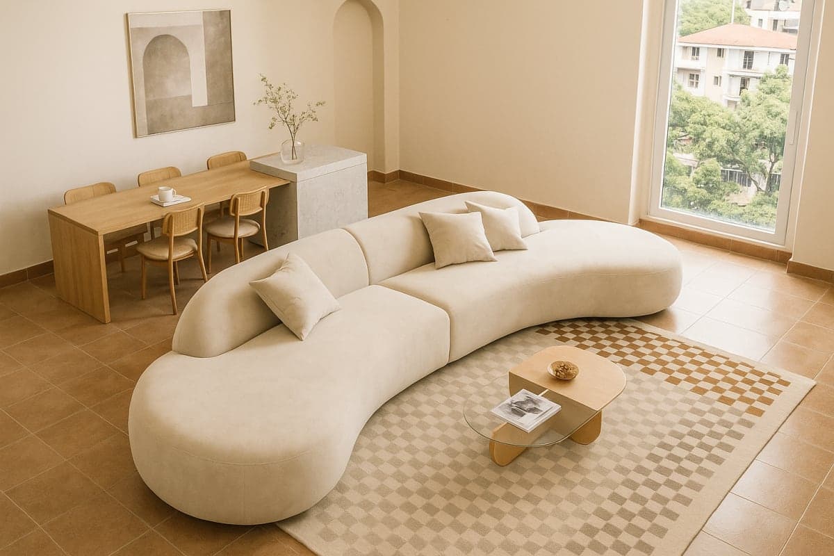 Canapé Organique - Mobilier artisanal Ebène Madagascar