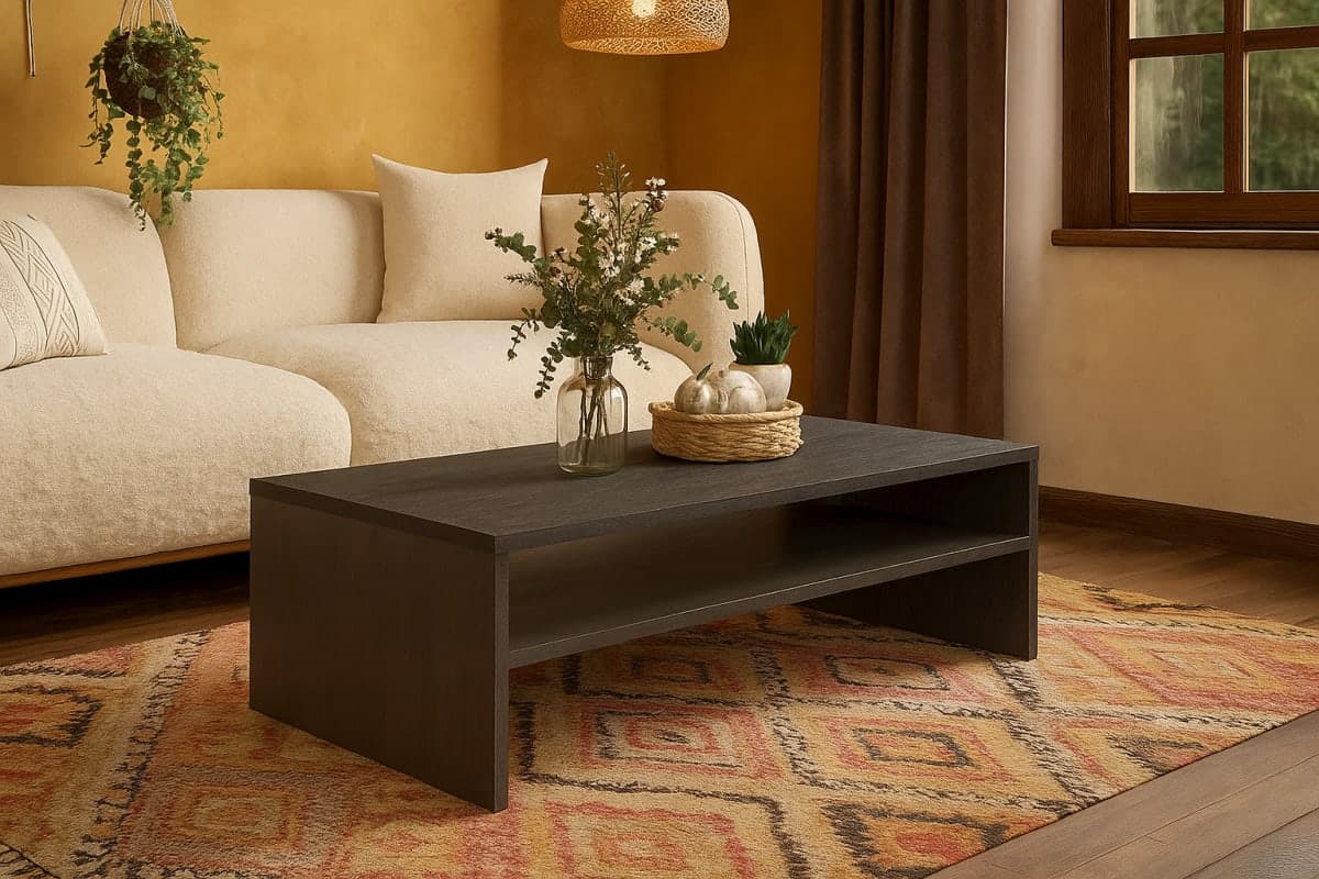 Table Basse en Mélamine - Mobilier artisanal Ebène Madagascar